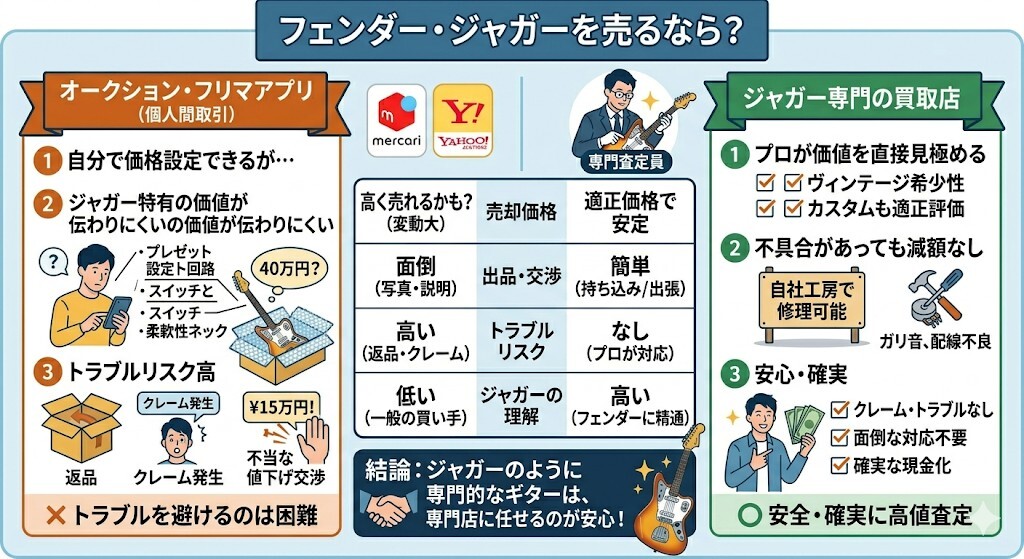 フェンダー・ジャガーを売るなら?の図解