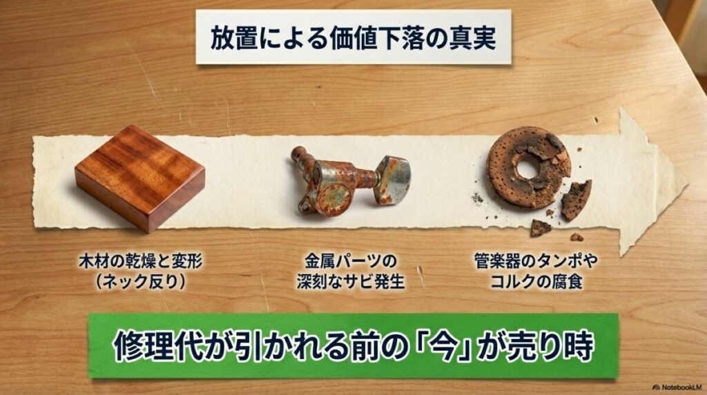 楽器は放置すると劣化する！今すぐ査定依頼すべき焦燥の真実