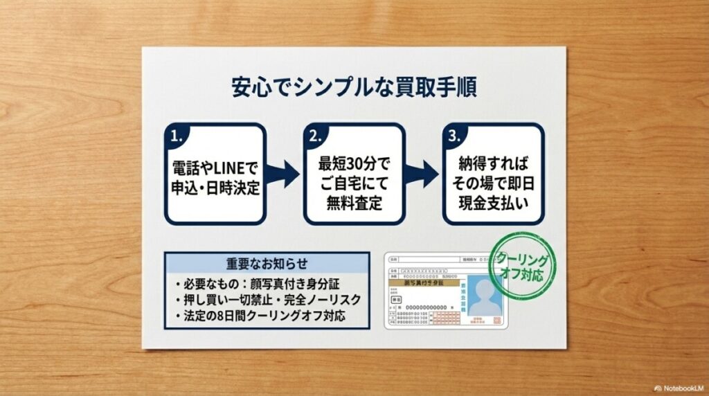 完全無料！楽器の買取屋さん 富士津田店の出張買取の流れと本人確認書類