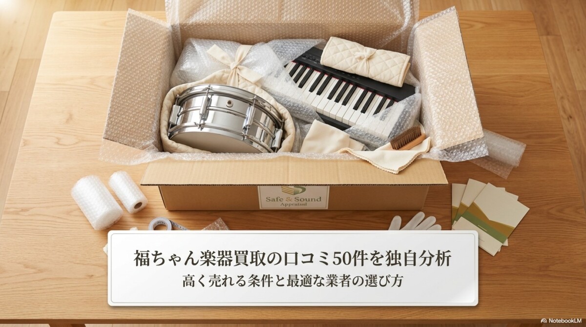 福ちゃん楽器買取の口コミ50件を独自分析!高く売れる条件とはのアイキャッチ