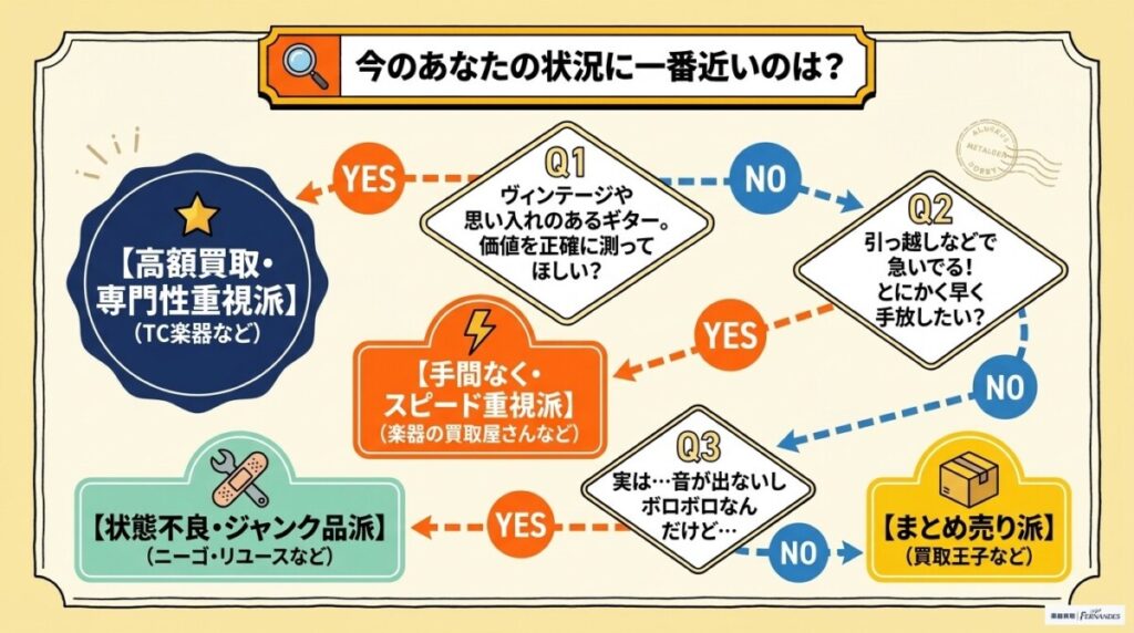 【目的別診断】あなたにピッタリのギター宅配買取ベスト3