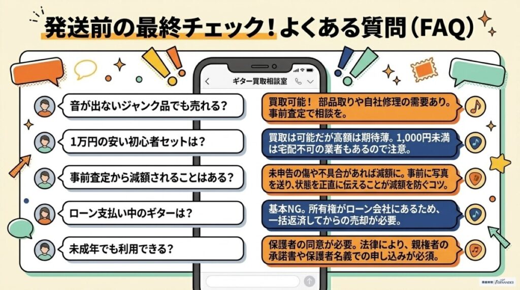 ギター宅配買取に関するよくある質問（FAQ）