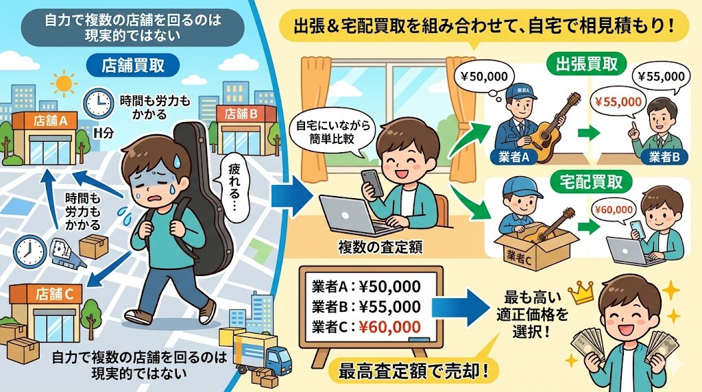 少しでもギターを高く売るための鉄則をわかりやすく図解
