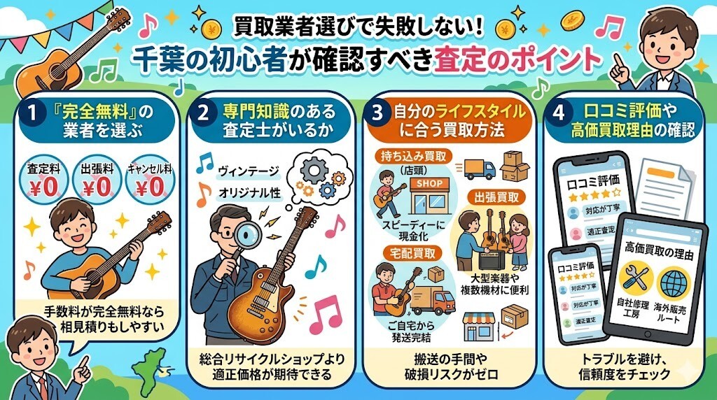 買取業者選びで失敗しない!千葉の初心者が確認すべき査定のポイントをわかりやすく図解