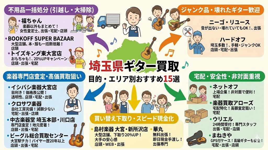埼玉のエリア・目的別おすすめ15選(全18社徹底網羅カタログ)をわかりやすく図解