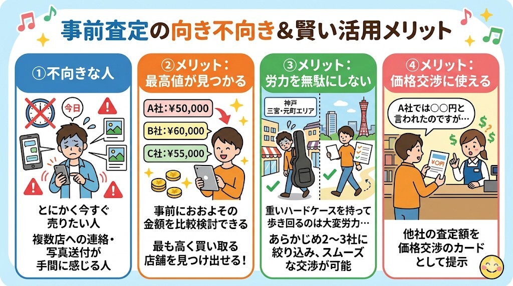 事前査定の向き不向きとメリットをわかりやすく図解