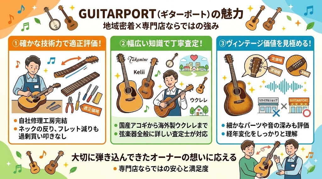 GUITARPORTの最大の魅力をわかりやすく図解