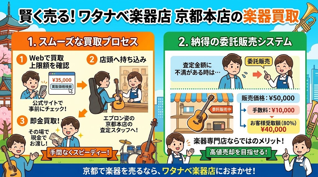 ワタナベ楽器店 京都本店の魅力とメリットをわかりやすく図解
