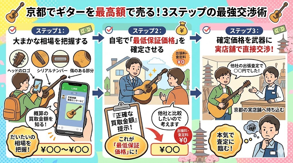 相見積もりは必須!効率的な査定の具体的ステップをわかりやすく図解