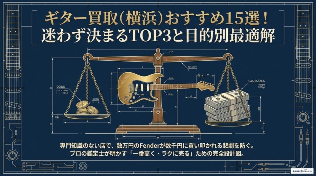 ギター買取(横浜)おすすめ15選！迷わず決まるTOP3と目的別最適解