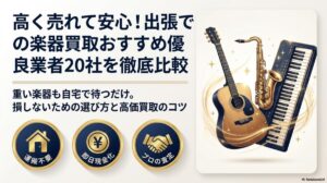 高く売れて安心！出張での楽器買取おすすめ優良業者20社を徹底比較　アイキャッチ