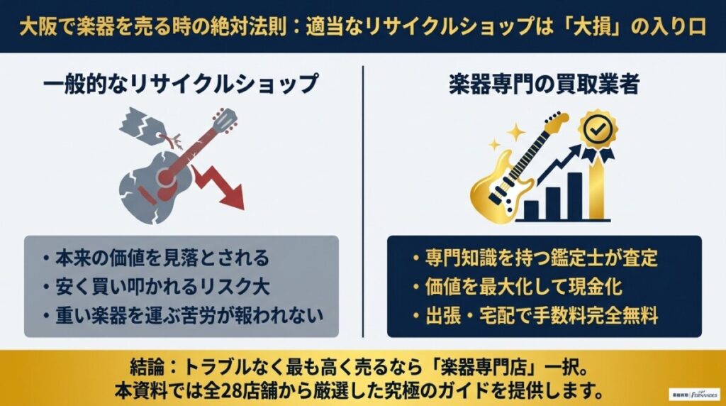大阪の楽器買取おすすめ厳選8社！全28店舗から初心者でも迷わず選べる