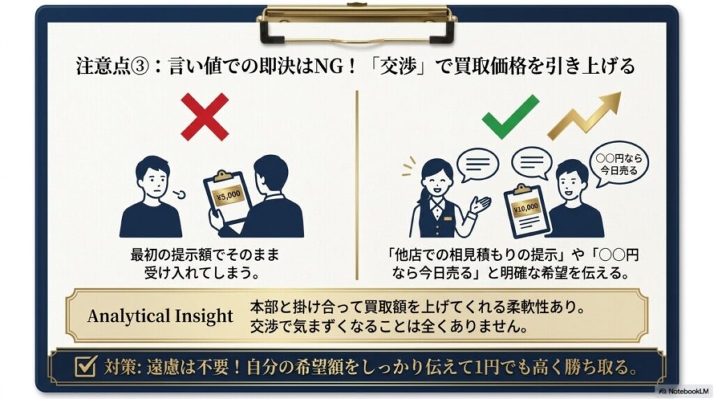 注意点3:買取価格は希望額をしっかり伝えないと損をする?