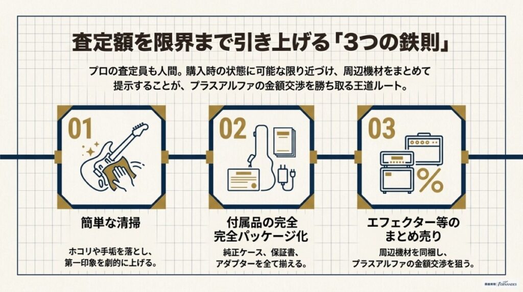 ギターやベース、管楽器をさらに高価買取・高額査定してもらう3つの鉄則