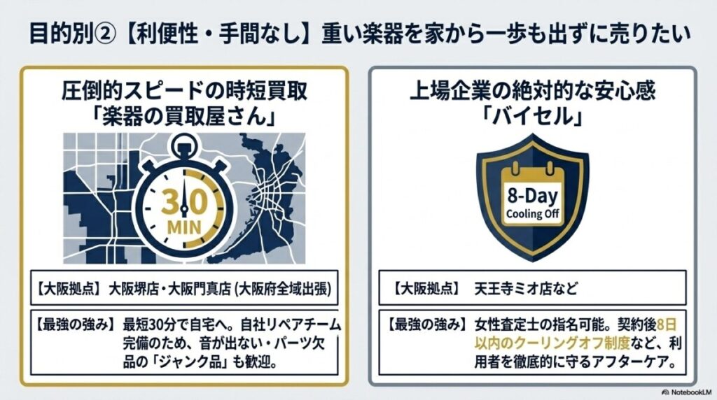 大阪の楽器買取おすすめ厳選8社!全28店舗から初心者でも迷わず選べる