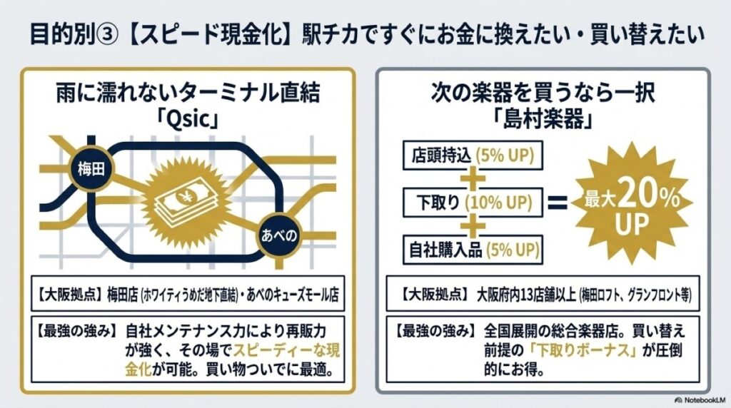 大阪の楽器買取おすすめ厳選8社!全28店舗から初心者でも迷わず選べる