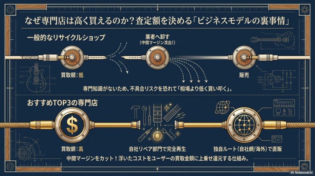 なぜこのTOP3なのか？ギター買取相場に差が出る「ビジネスモデルの裏事情」