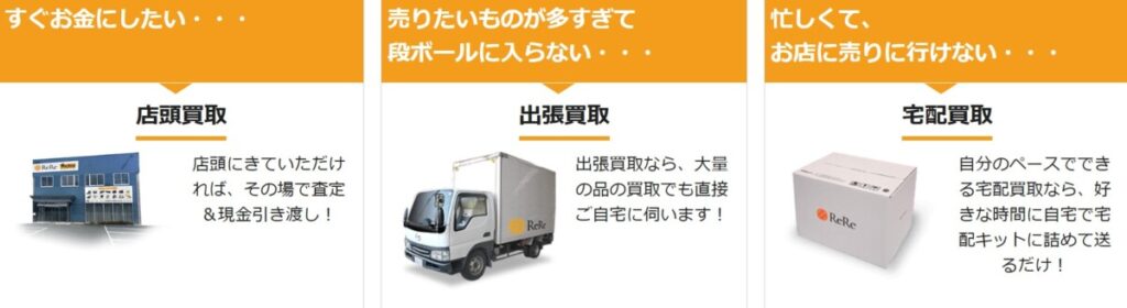 高く売れるドットコム 3つの買取方法